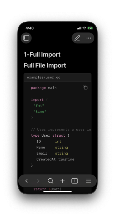 Full file import on iOS